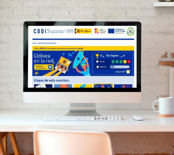 Computer image showing the CODI website